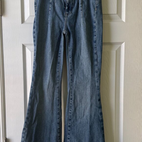 NWOT Free People Jayde Sunburst Blue Flares, Size 27 - Picture 3 of 8